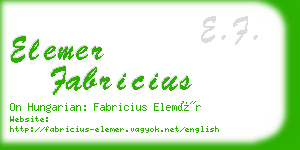 elemer fabricius business card